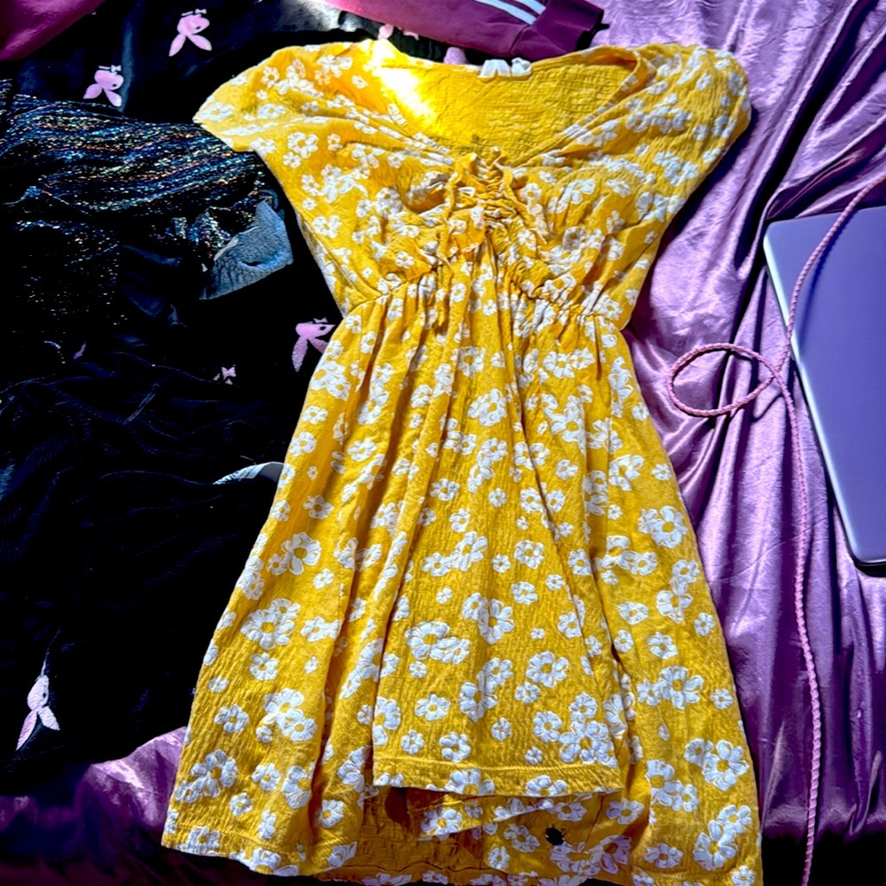 Yellow floral sundress